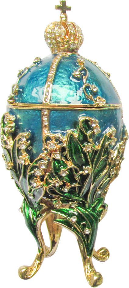 130 mm The Lilies of the Valley Blue Easter Egg