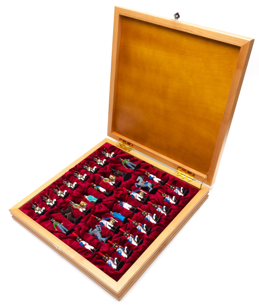 370x370 mm French Invasion of Russia handpainted figures on wooden Chess Board (by Fyodor Chess Studio)