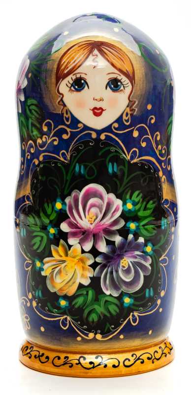 180 mm Summer Flowers hand painted Russian Matryoshka Doll 5pcs (by Summer Shine)