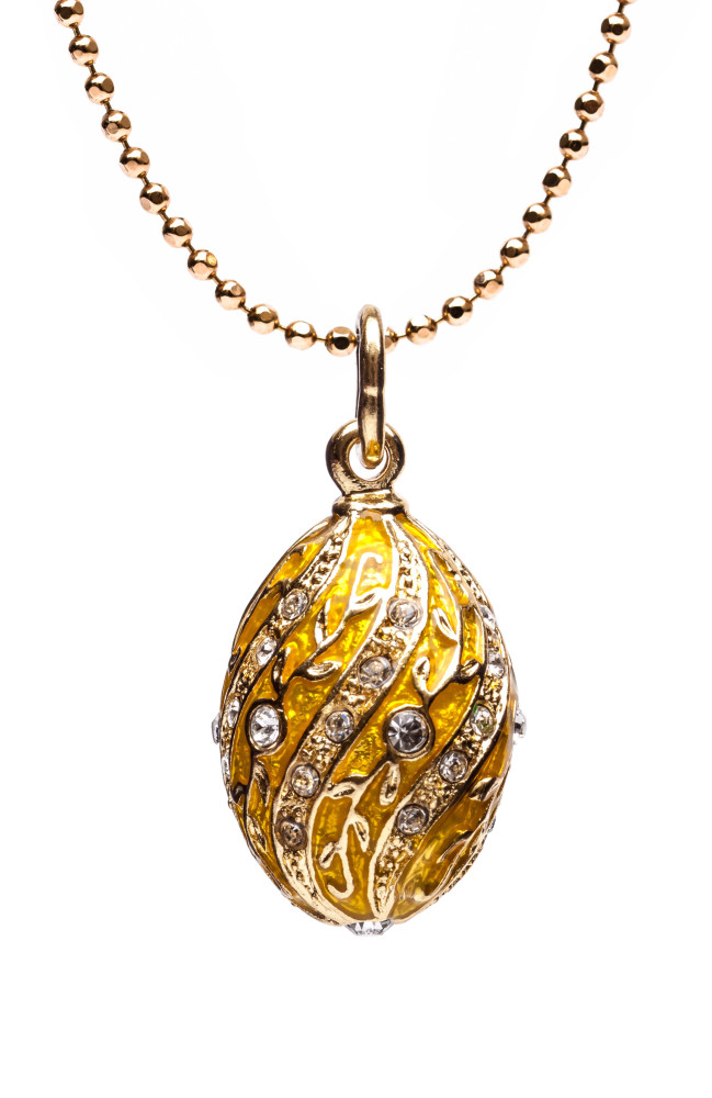 Spiral Golden Egg Pendant