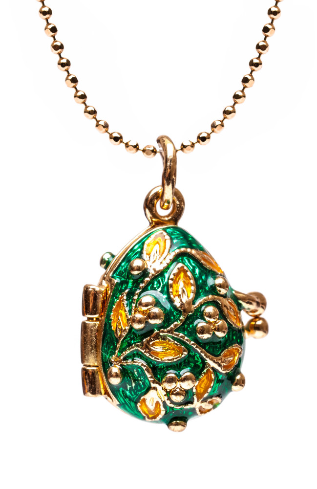 Tree Opening Green Egg Pendant