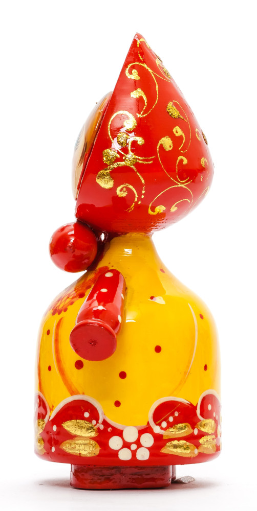 120 mm Russian Girl in Kokoshnik hand painted Wooden Doll (by Summer Shine)