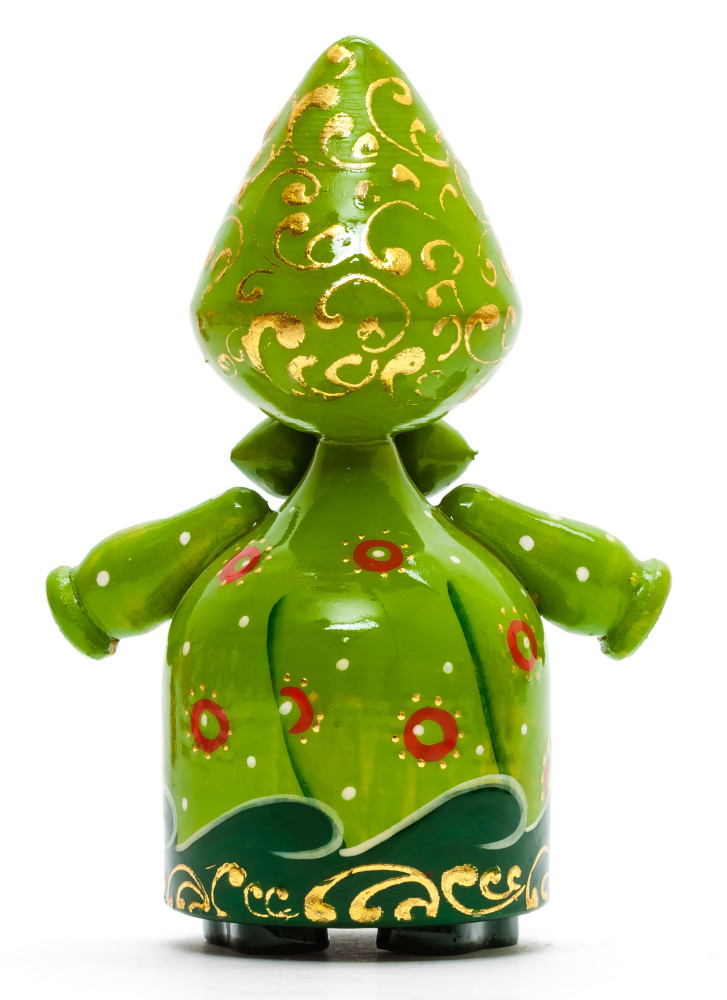 120 mm Russian Girl in Kokoshnik hand painted Wooden Doll (by Summer Shine)