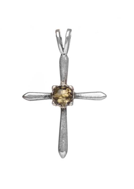 2 g Cross Baltic Amber Pendant
