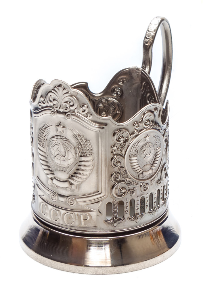 State Emblem of USSR Nickel Plated Brass Tea Glass Holder (by Kolchugino)