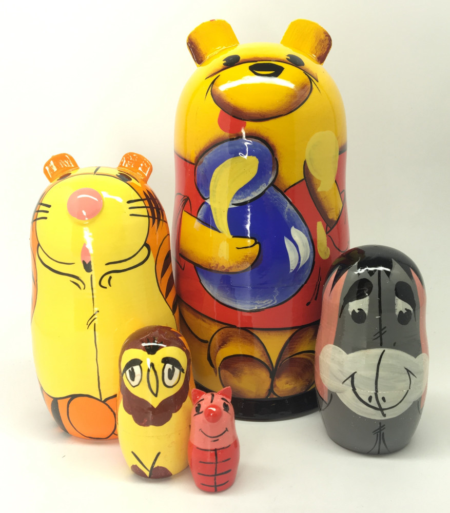 Shop Cartoon Nesting Dolls Winnie the Pooh hand painted wooden Matryoshka Doll 5pcs painted by Marina online at Skazka.site | Eligible for fast shipping and free returns. Winnie the Pooh hand painted wooden Matryoshka Doll 5pcs painted by Marina