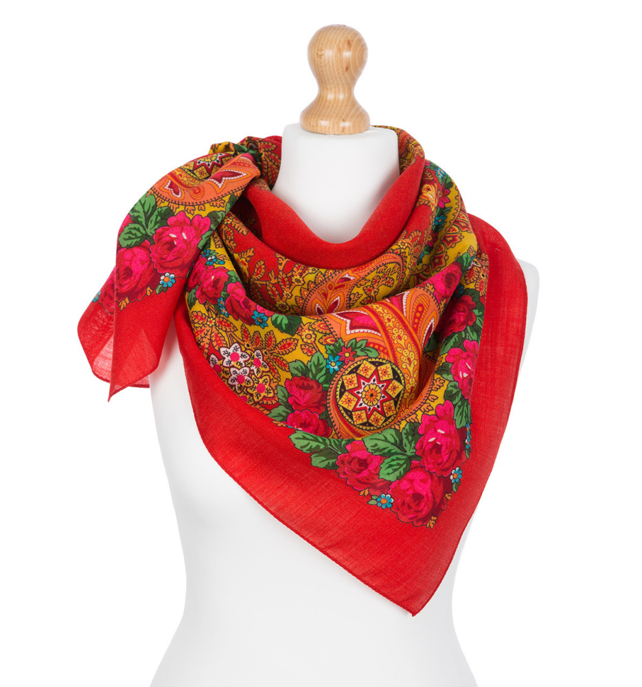 Shop Woolen Scarves Overlocked 89x89 cm Платок «Южный букет» online at Skazka.site | Eligible for fast shipping and free returns. Платок «Южный букет»