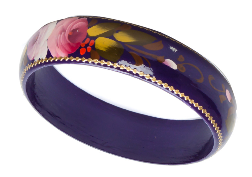 80x20 mm Zhostovo Hand Painted Bracelet (by Lada Workshop)