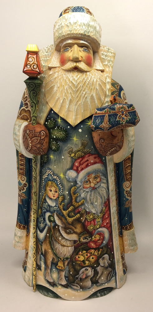 350 mm Santa Claus with a Snow Maiden and a Deer feed Bunnies (Kikin Studio)