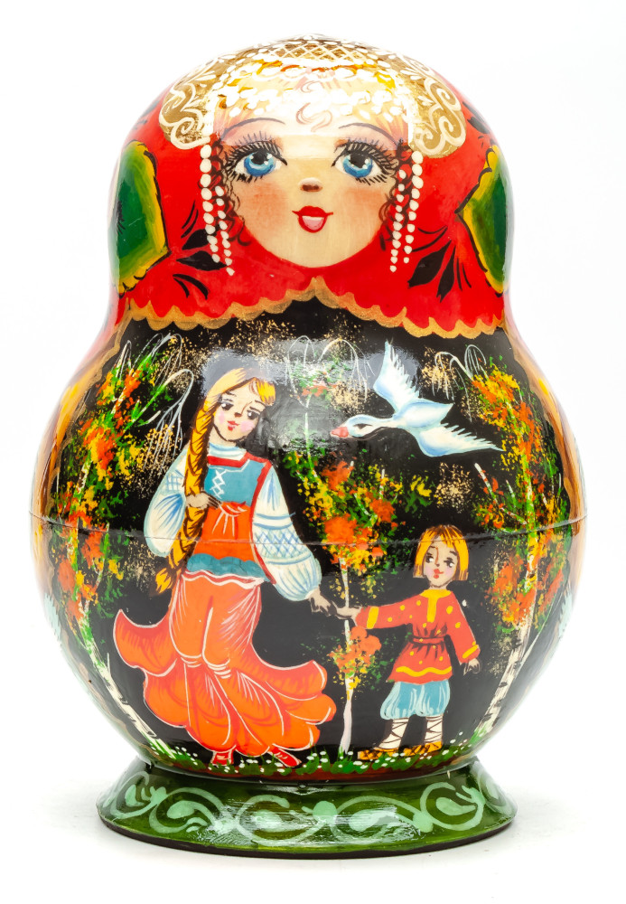 Shop Exclusive Nesting Dolls 140mm The Magic Swan Geese hand painted Matryoshka round doll 10pcs online at Skazka.site | Eligible for fast shipping and free returns. 140mm The Magic Swan Geese hand painted Matryoshka round doll 10pcs