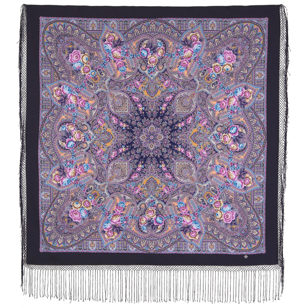Shop Thick Woolen Fabric Shawls with Silk Fringe 148x148 cm Шаль «Осенние колокола» online at Skazka.site | Eligible for fast shipping and free returns. Шаль «Осенние колокола»