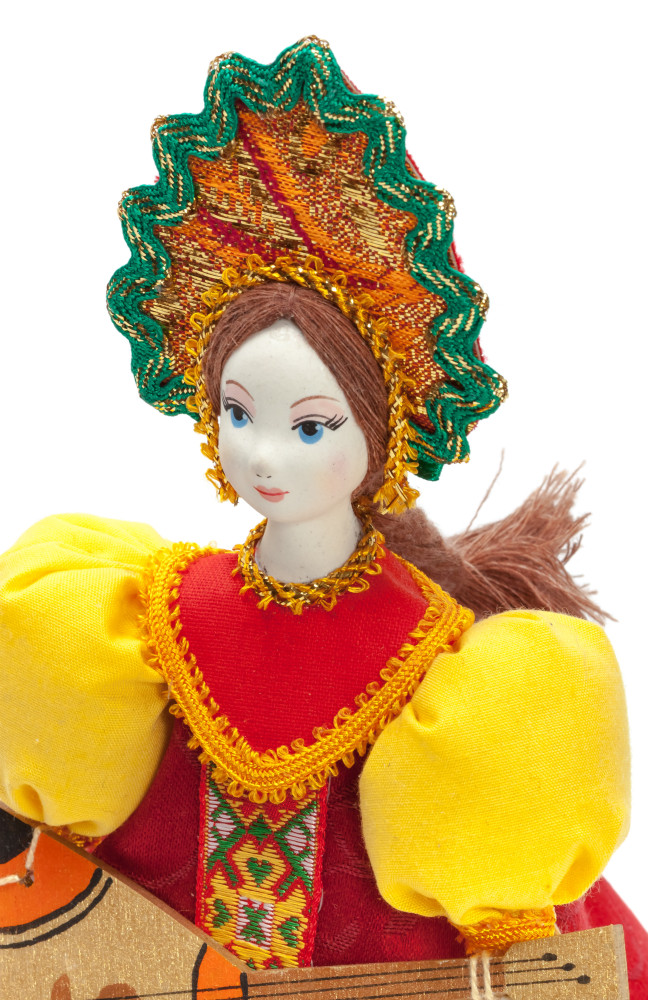170 mm Young Lady with Balalaika Porcelain Doll (by Le Russe)