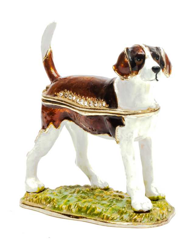 60 mm Beagle on a Stand Jewellery Box