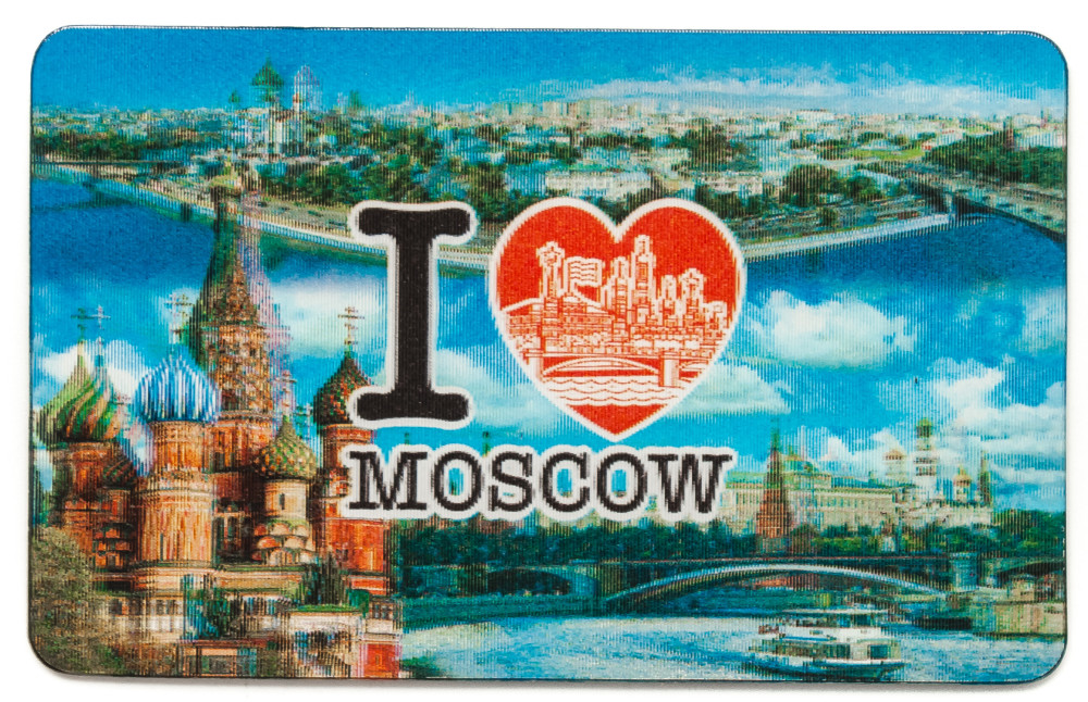 I Love Moscow 3D Hologram Fridge Magnet (by AKM Gifts)