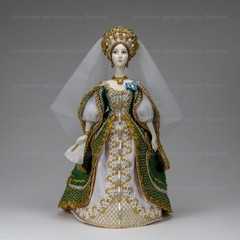 Russian Girl hand made Porcelain Doll in a 19th century Dress - 11 Inches (by Le Russe)