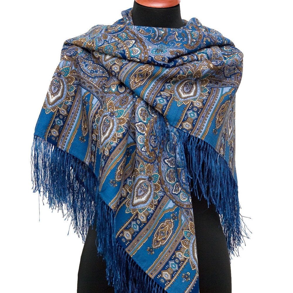 Shop Woolen Scarves with Silk Fringe 125x125 cm Платок «Садко» online at Skazka.site | Eligible for fast shipping and free returns. Платок «Садко»
