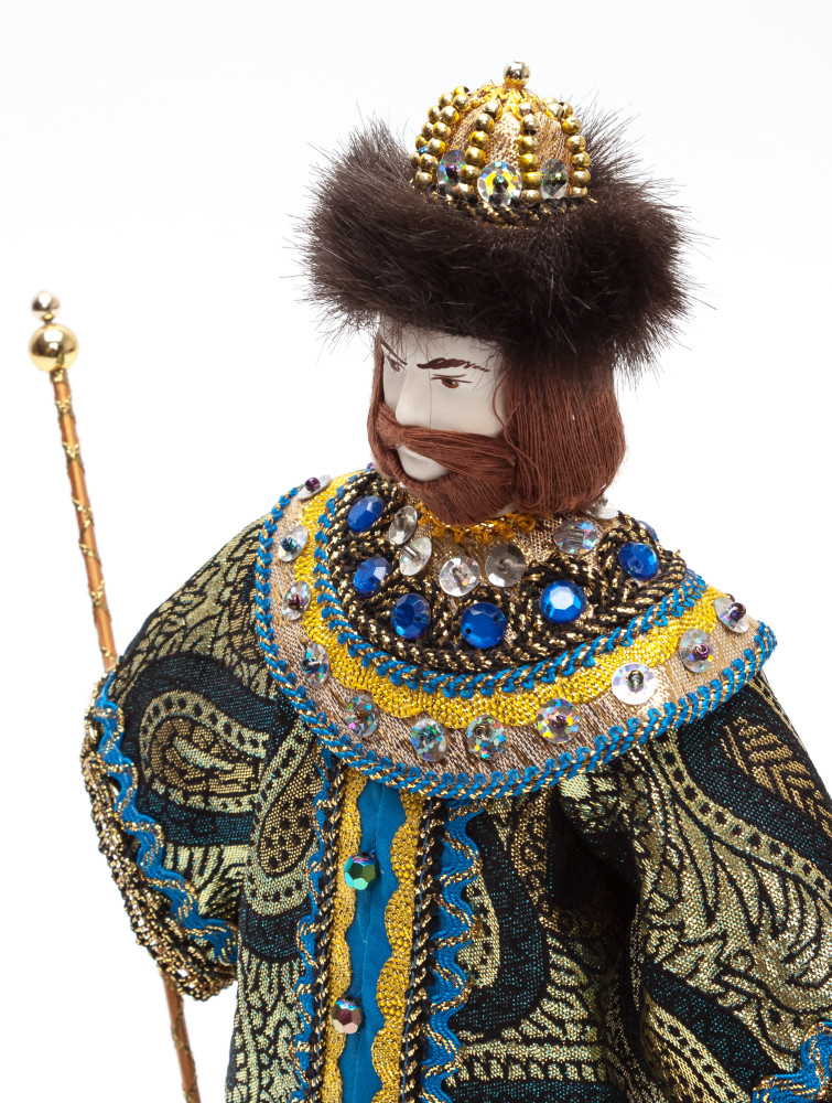 Boris Godunov Tsar of Russia hand made Porcelain Doll with a Staff - 11 Inches (by Le Russe)