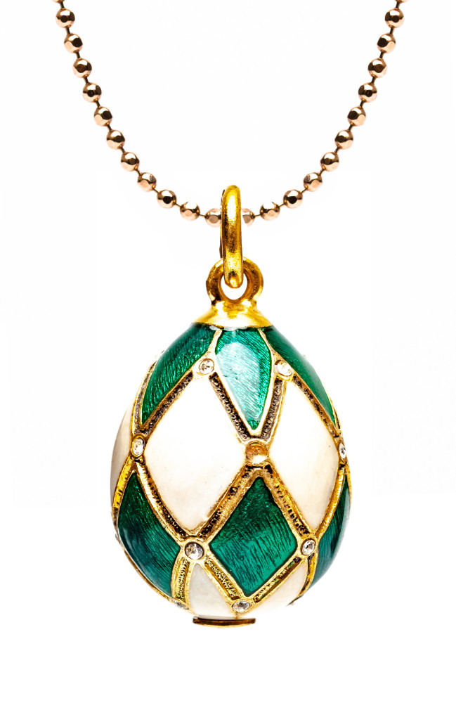 Arlecchino White and Green Egg Pendant