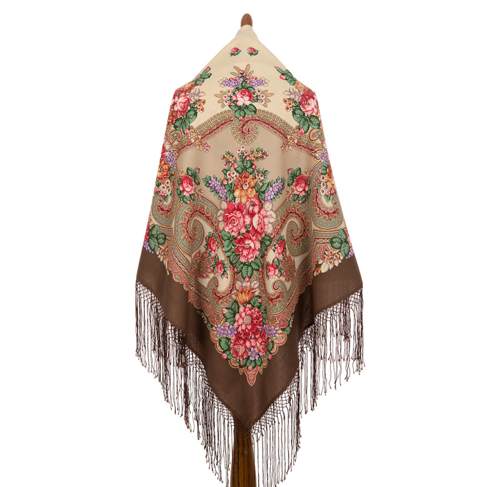 Shop Thick Woolen Fabric Shawls with Silk Fringe 148x148 cm Шаль «Лабзинский» online at Skazka.site | Eligible for fast shipping and free returns. Шаль «Лабзинский»