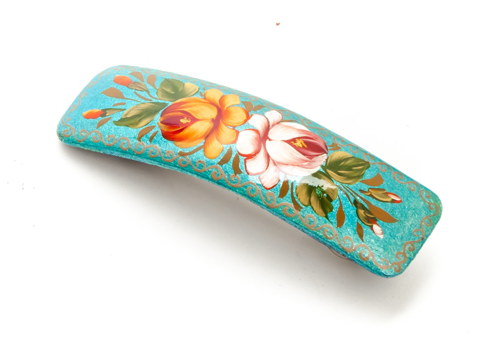 Lada Hair Clip Hand Painted Zhostovo Art