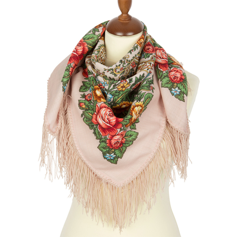 Shop Woolen Scarves with Woolen Fringe 89x89 cm 89x89 cm Tender feelings Woolen Shawl with Woolen Fringe Pavlovo Posad Manufactory online at Skazka.site | Eligible for fast shipping and free returns. 89x89 cm Tender feelings Woolen Shawl with Woolen Fringe Pavlovo Posad Manufactory