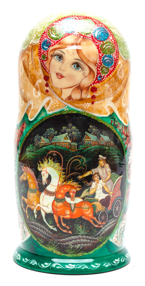 Shop Exclusive Nesting Dolls 220 mm Russian Troika handpainted Wooden Matryoshka Doll 7 pcs (by Sheherazade) online at Skazka.site | Eligible for fast shipping and free returns. 220 mm Russian Troika handpainted Wooden Matryoshka Doll 7 pcs (by Sheherazade)