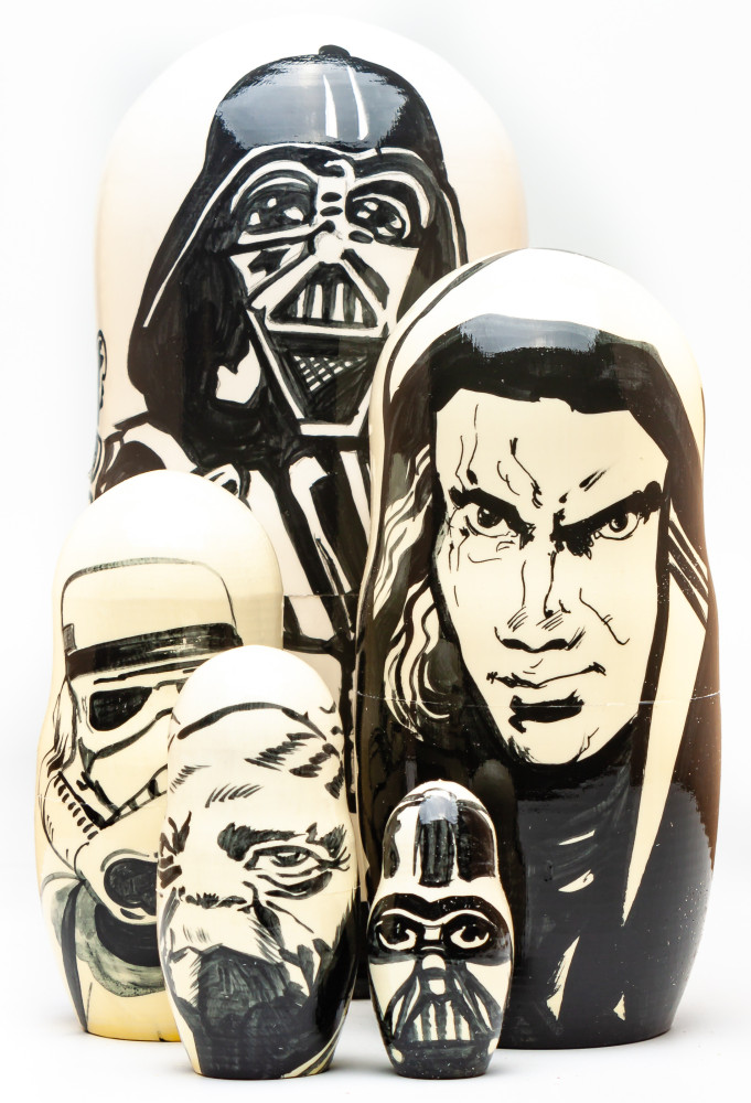 180mm Darth Vader Hand Painted Matryoshka Doll 5 pcs (by Konstantin Studio)