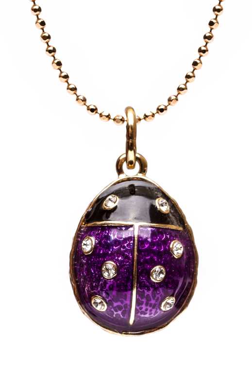  Ladybug Violet Egg Pendant