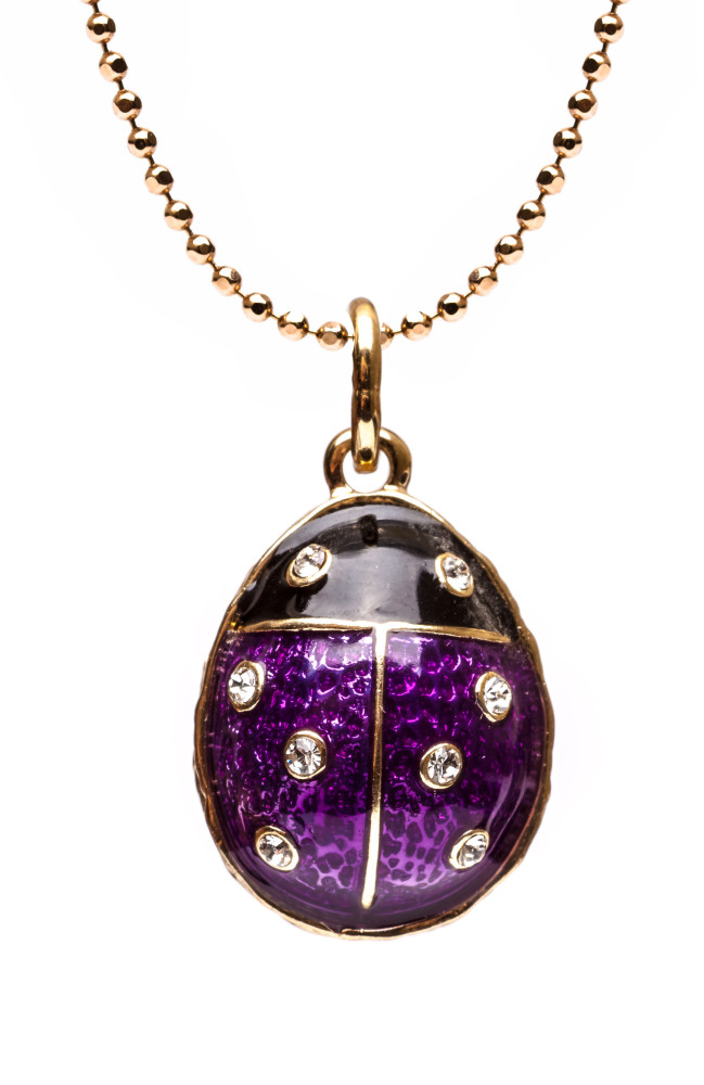  Ladybug Violet Egg Pendant