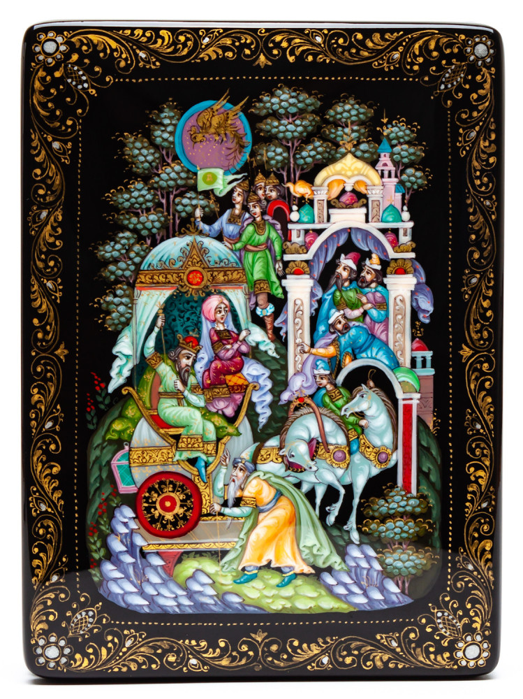 110x150mm The Tale of the Golden Cockerel Hand Painted Jewellery Box (by Sadko Workshop)