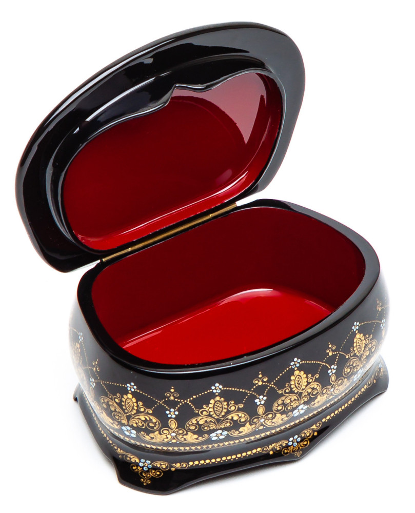 80x60mm The Tale of the Little Humpbacked Horse Hand Painted Jewellery Box (by Sadko Workshop)