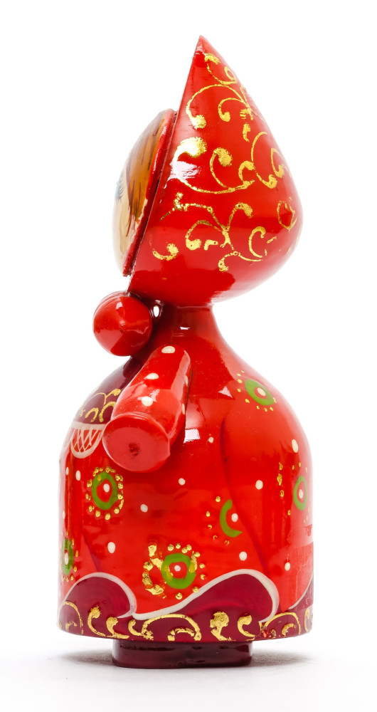 120 mm Russian Girl in Kokoshnik hand painted Wooden Doll (by Summer Shine)