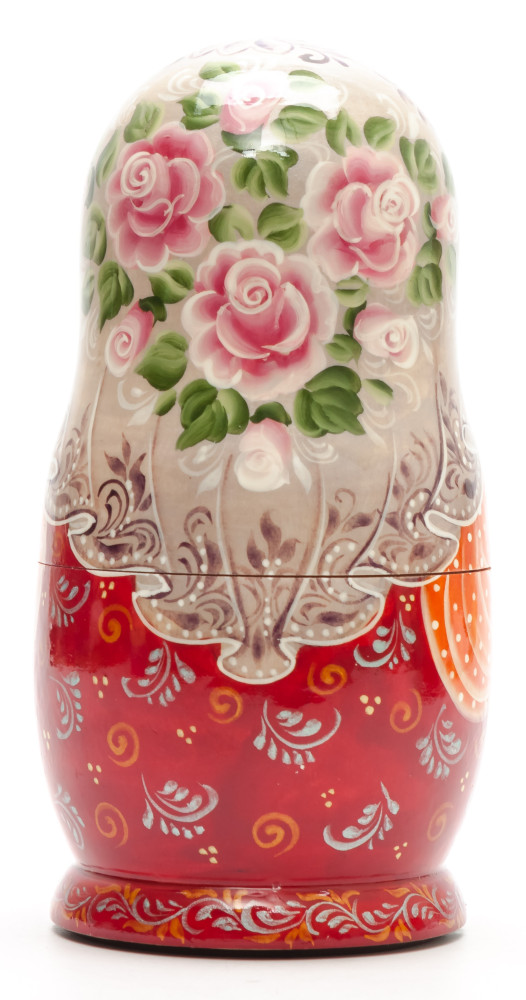 160 mm Russian Summer hand painted on Wooden Matryoshka doll 5 pcs (by Valeria Crafts)