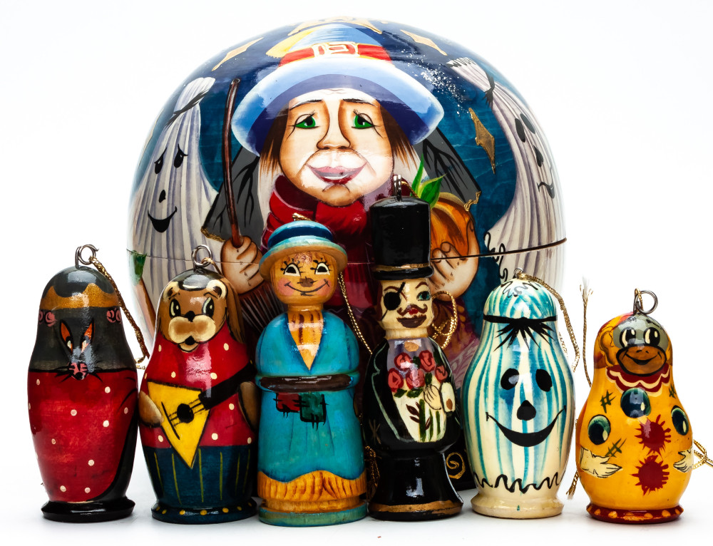 130x130 mm Halloween Christmas Tree Ornaments set of 6 pcs (by Andrey Studio)