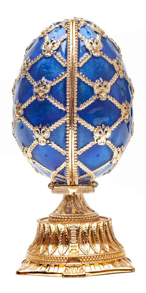 115 mm The Saint Basil Cathedral Blue Easter Egg with the Figure inside