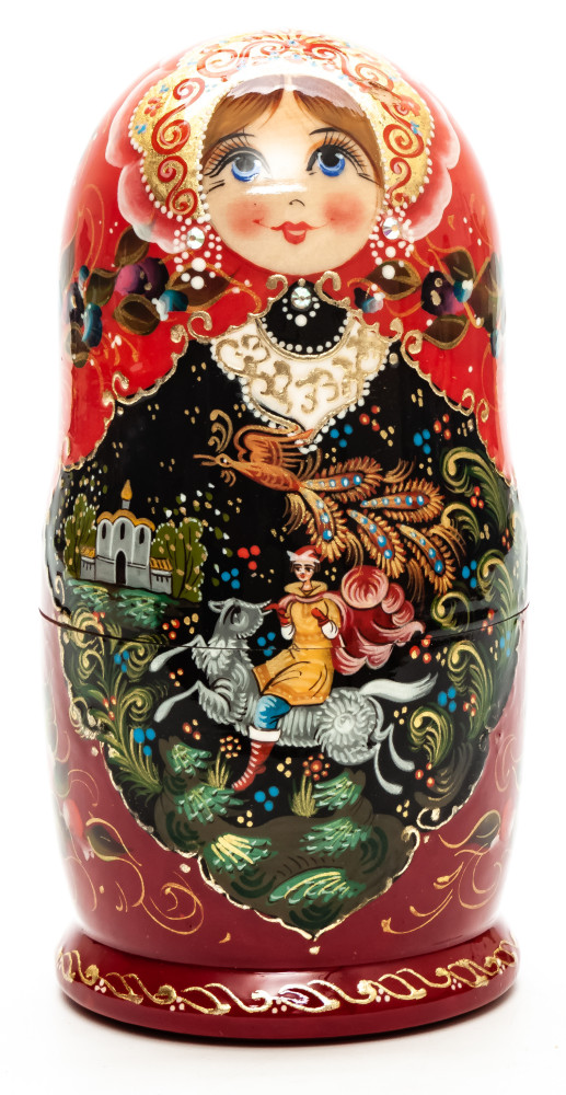 160mmTeh Firebird hand painted Matryoshka round Doll 5pcs (by A Studio)