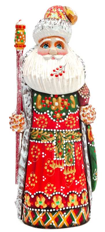 200 mm Santa Claus hand carved and painted wooden statue (by Natalia Workshop)