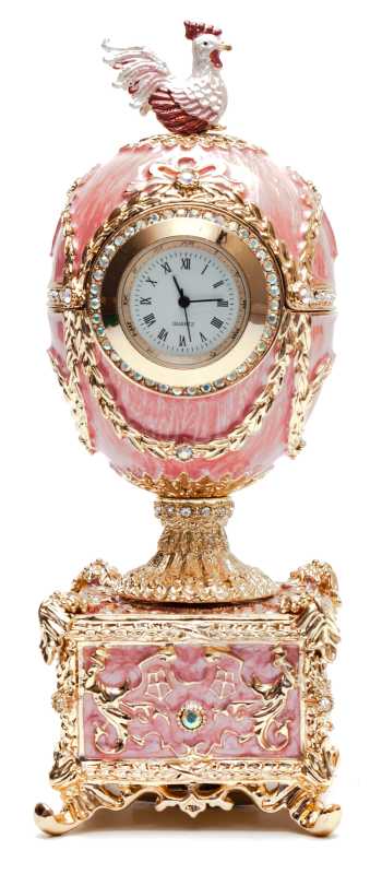 150 mm pink Music Easter Egg with the Clock