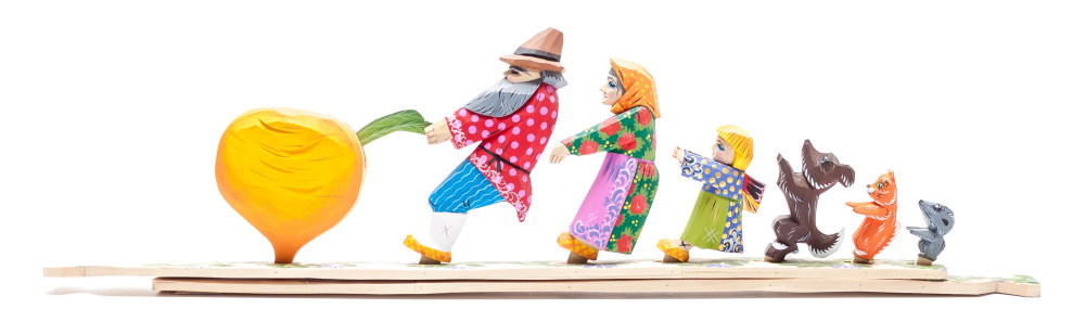 525x150 mm The Gigantic Turnip Fairytale Hand Carved and Painted Wooden Toy (by Skazka)