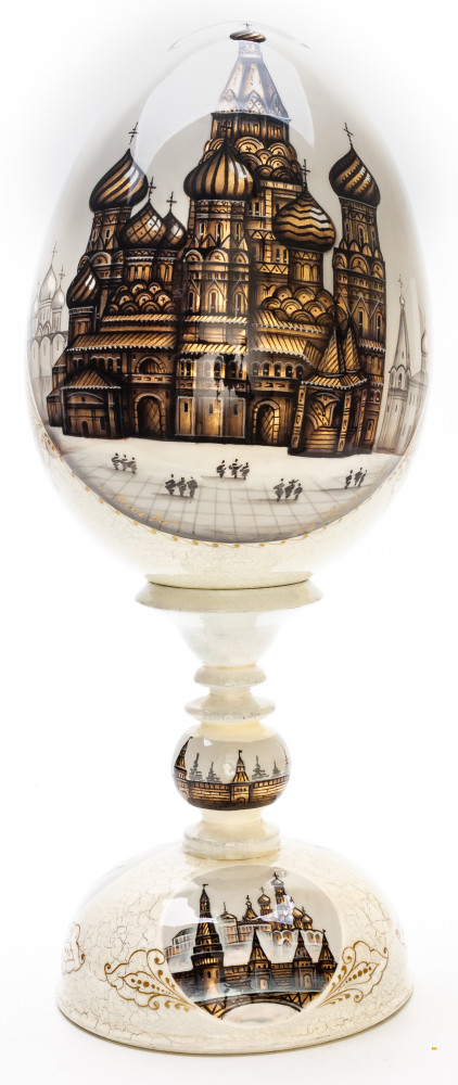 340mm Moscow hand painted on colored wooden Egg with standby (by Tatiana Crafts)