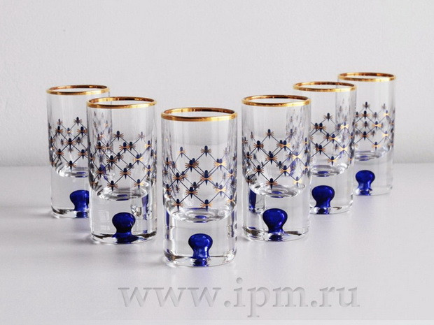 76 mm Cobalt Net Shot Glass 30 ml (16.1 fl.oz) Imperial Porcelain Factory