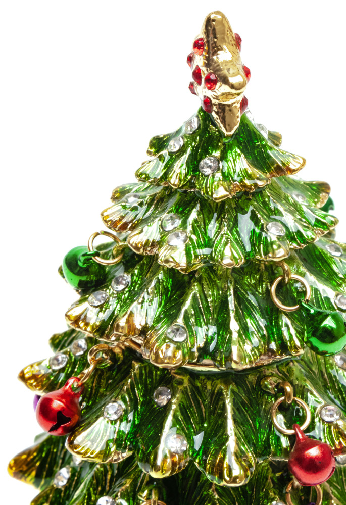 90 mm Green Christmas Tree Jewellery Box (by Alexaner G Studio)