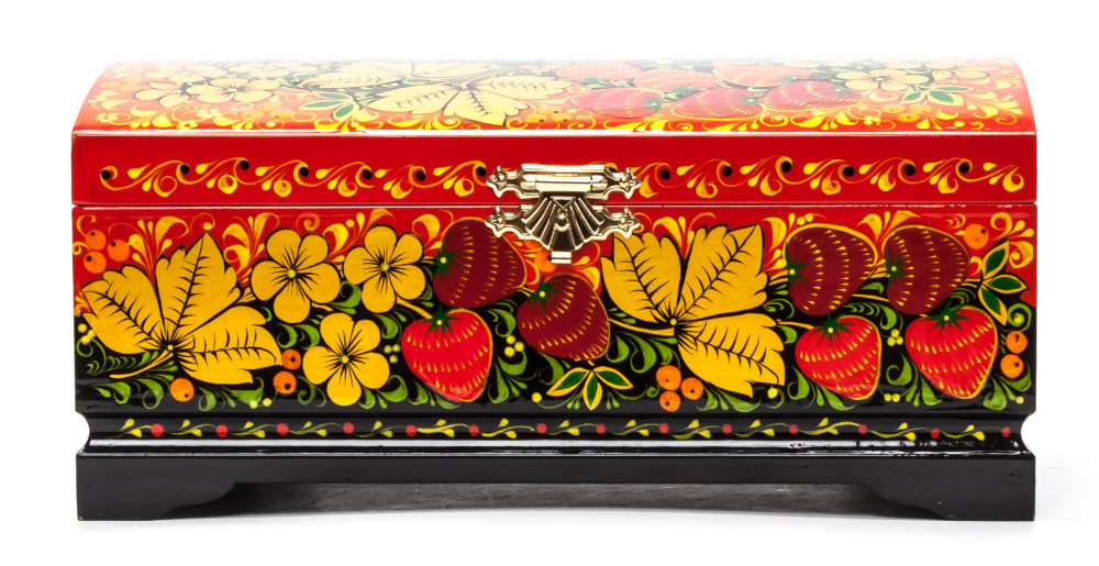 200x140 mm Khokhloma Painting Jewellery Wooden Box