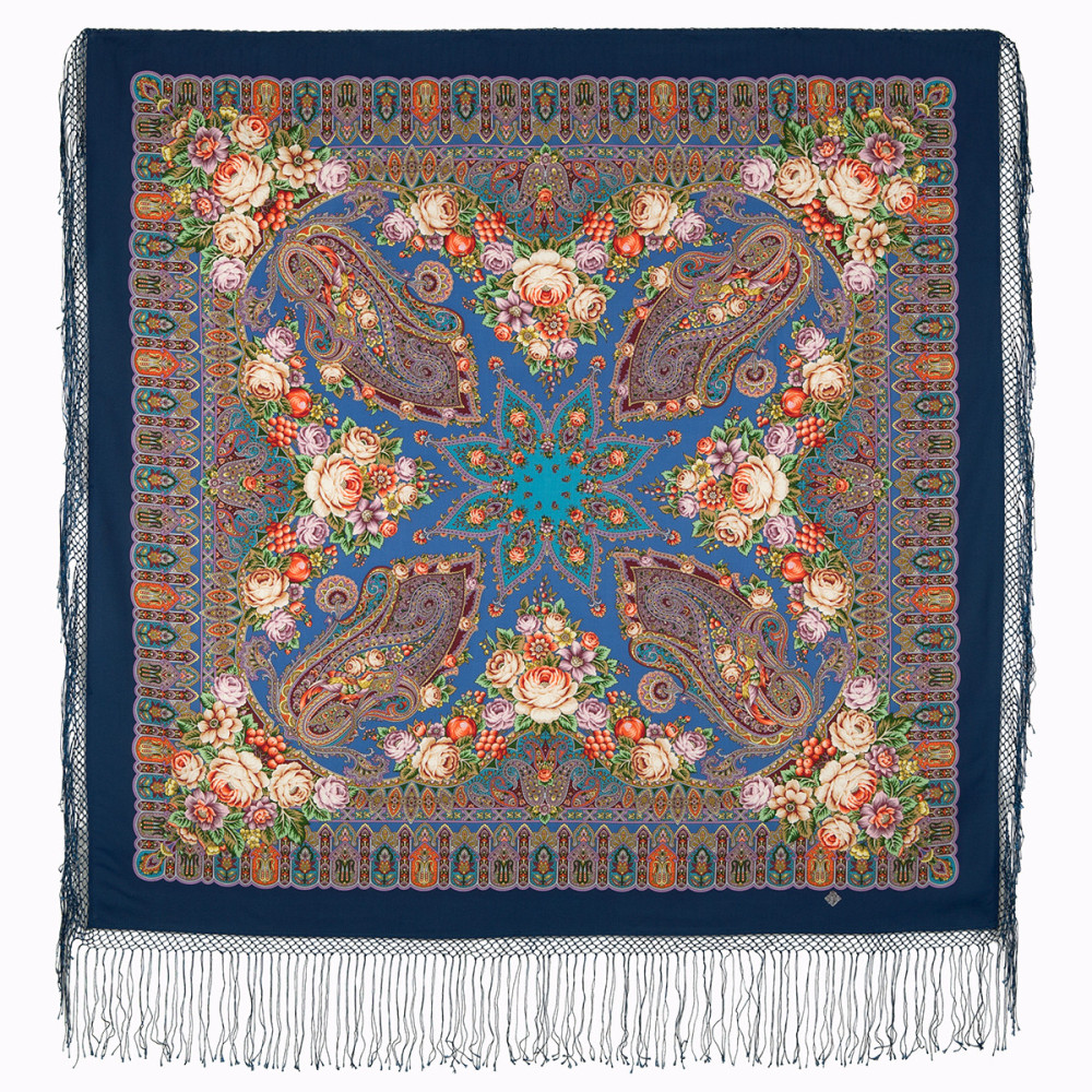 Shop Thick Woolen Fabric Shawls with Silk Fringe 148x148 cm Шаль «Сад дивных снов» online at Skazka.site | Eligible for fast shipping and free returns. Шаль «Сад дивных снов»