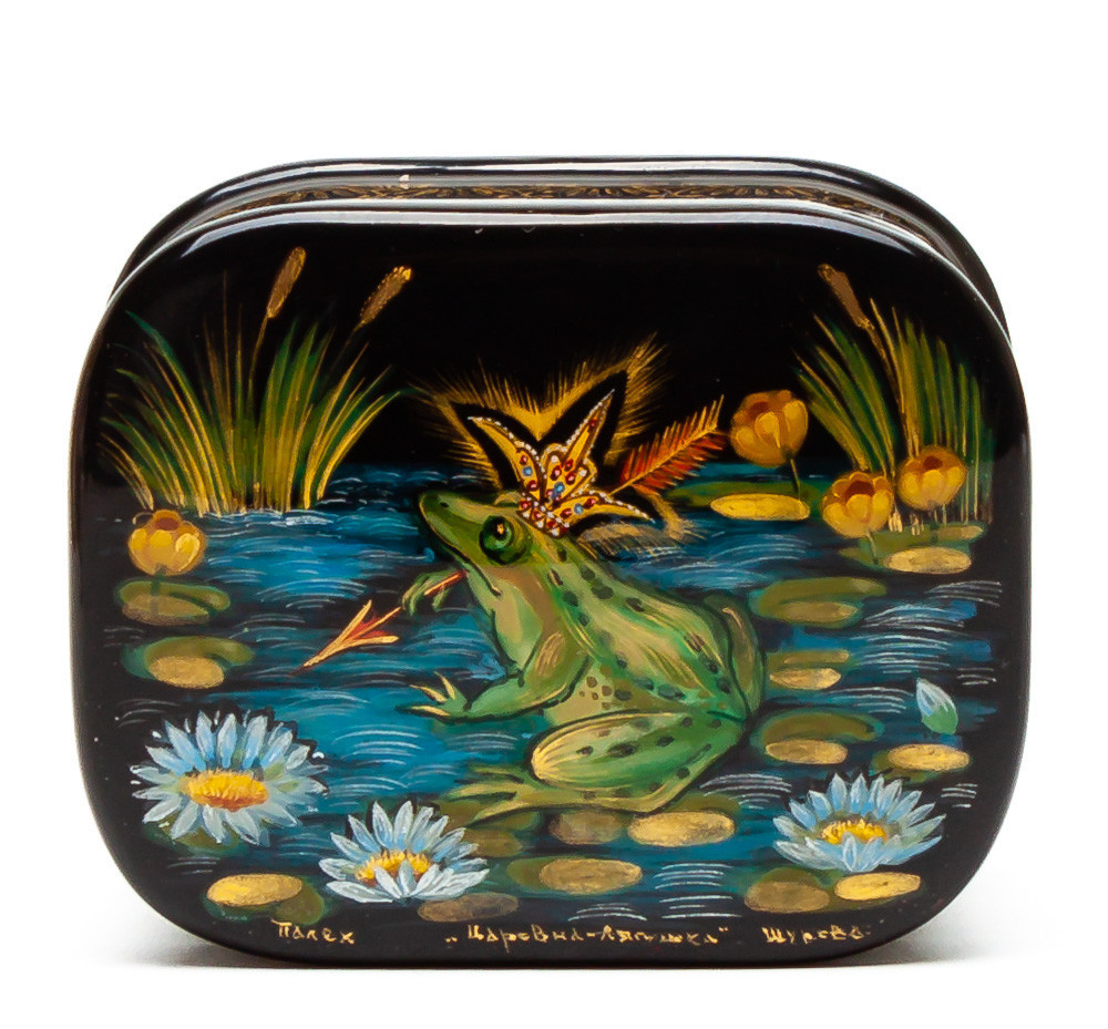 50x40mm The Frog Princess hand painted lacquered box from Palekh (by Pavel Studio)
