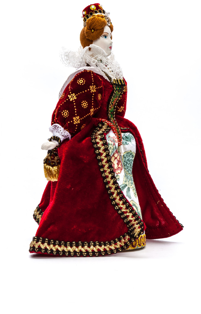 Queen Elizabeth I hand made Porcelain Doll in a 19th century Dress - 11 Inches (by Le Russe)
