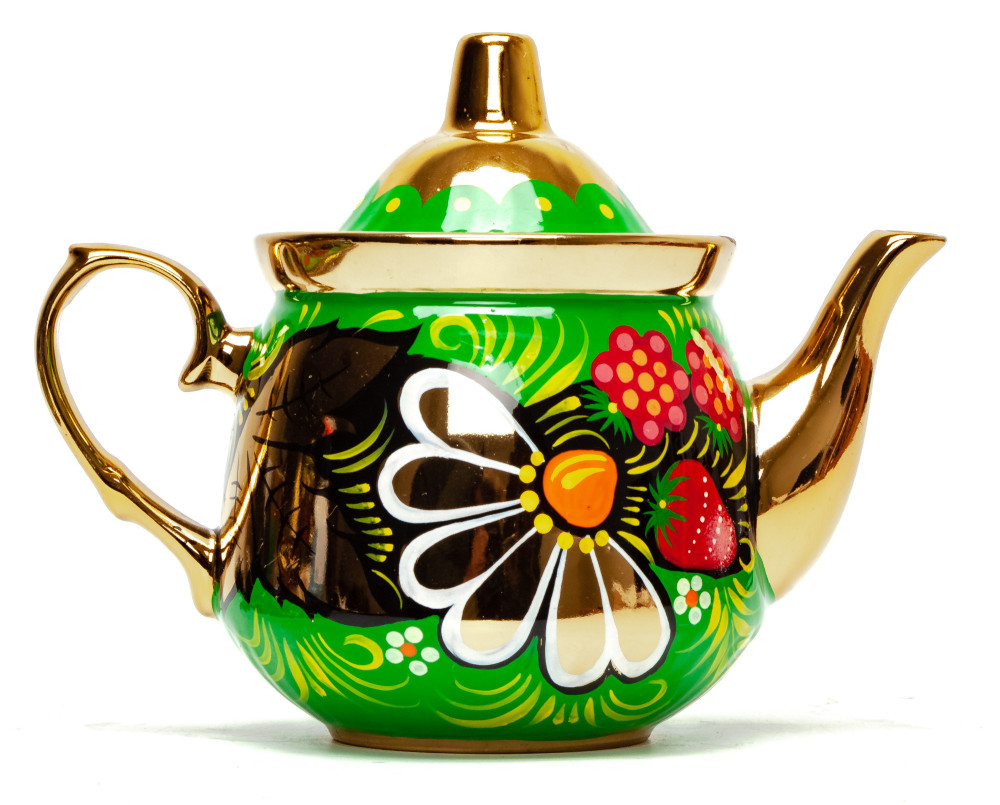 Daisies Hand Painted Electric Samovar Kettle&nbsp;with Teapot and Tray