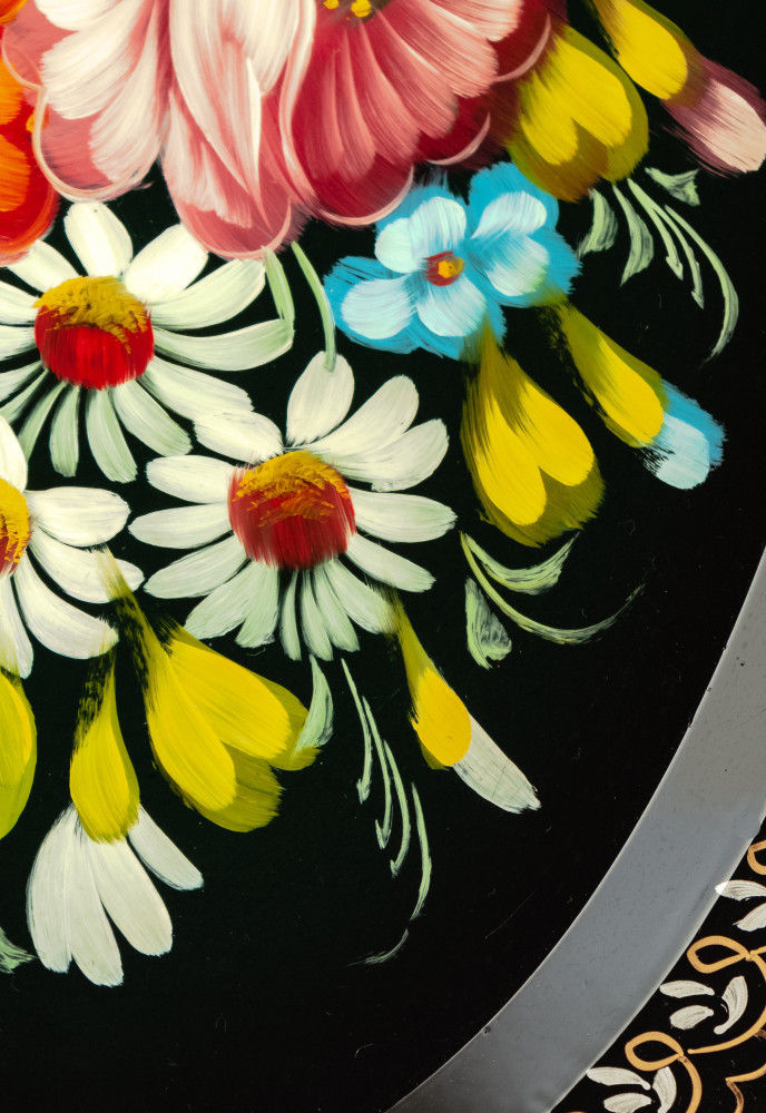 230x330 mm Zhostovo Patterns hand painted and lacquered Metal Forged Tray (by Lada Crafts)