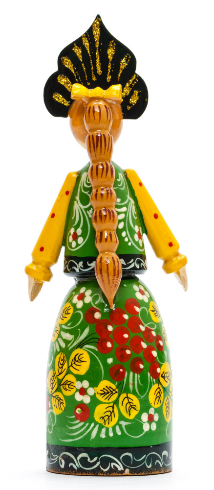 170 mm Russian Girl in Kokoshnik hand painted Wooden Doll (by Summer Shine)