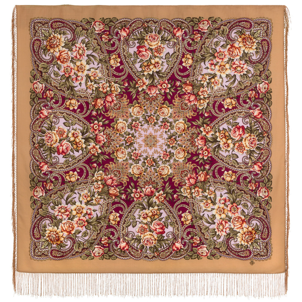 Shop Woolen Scarves with Silk Fringe 125x125 cm Платок «Родниковый край» online at Skazka.site | Eligible for fast shipping and free returns. Платок «Родниковый край»